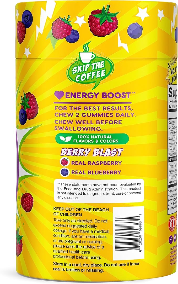 NUTRAMIN Energy Boost Vitamin Gummy B12, Green 90 ct