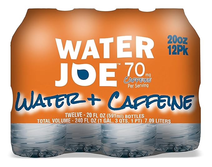 Water Joe Caffeinated Water (12 Pack), 20 Oz Bottles with 70mg of Caffeine | Sugar Free Substitute to Coffee, Soda, and Energy Drinks
