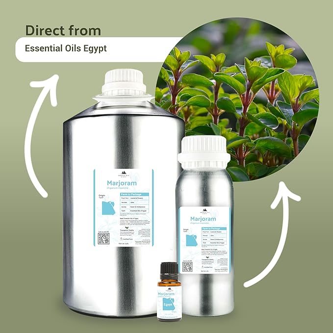 Marjoram Essential Oil - Direct from Essential Oils of Egypt- Pure Essential Oils as Scented Oils for Home or Essential Oils for Candles| 100% Pure Therapeutic Grade (25lbs)