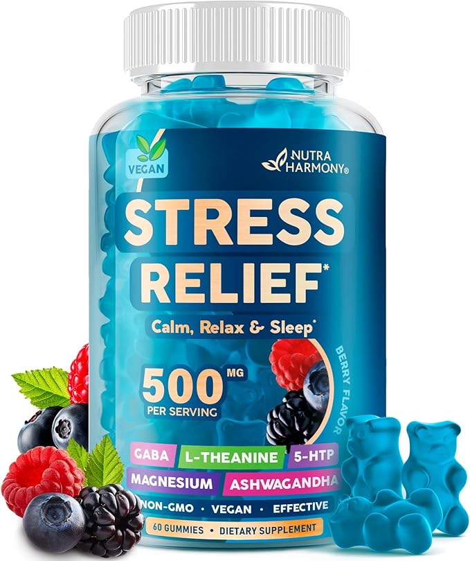 Stress Relief Supplement Gummies 500 mg 5-HTP | 60 Gummy