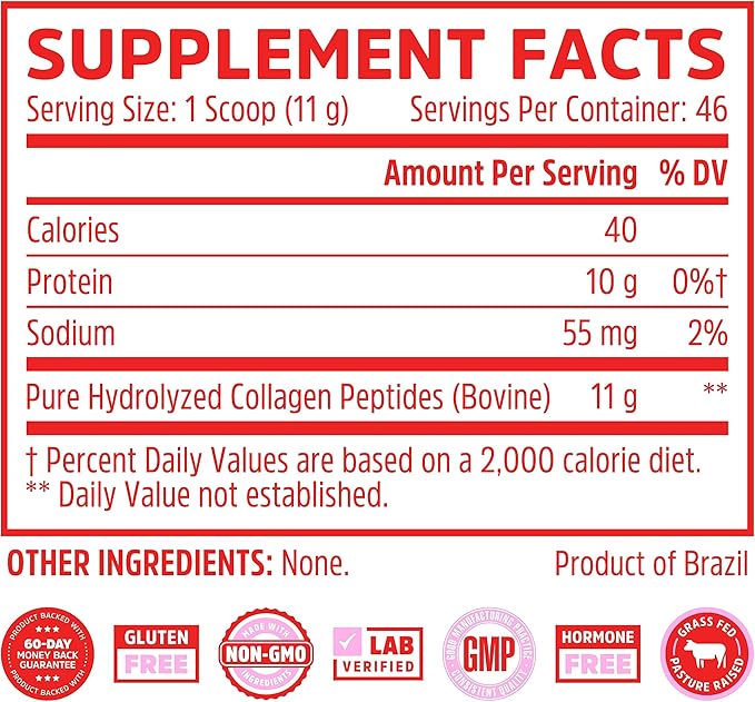 Zhou Collagen Peptides Hydrolyzed Protein Powder Non-GMO,18 Ounce