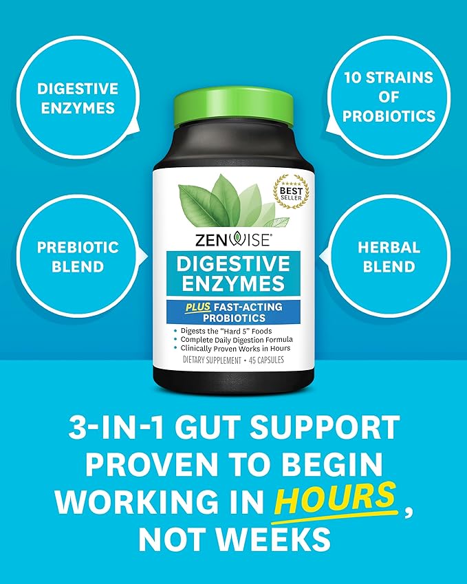 Zenwise Health Digestive Enzymes for Gut Health -45 CT