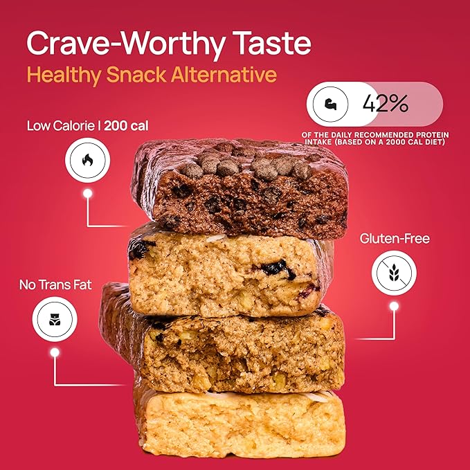 ProGo Protein Bars, Energy Bars – Up to 22g Clean Protein, 95% Pure Isolate for Muscle Growth, Collagen for Recovery, Low Calorie, Sweetened w/Honey & Peanut Butter (20-Count, Variety Pack)