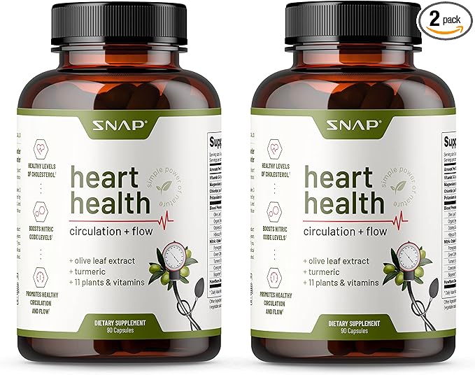Snap Supplements Heart Health Supplements and 180 Capsules