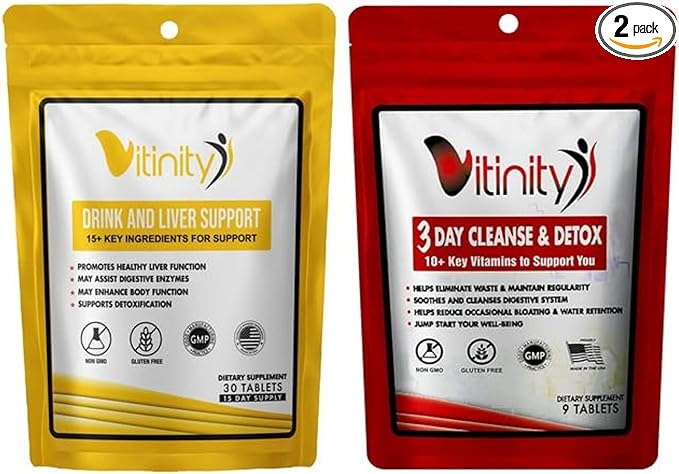 Anti-Drink Liver Cleanse Supplements,25+Key Ingredients-Craving Support,Liver Health,Kudzu,Milk-Thistle,Holy Basil,DHM Natural Cleanse,Gradual Reduction,Replenisher 30+9 Tabs(Drink-Cleanse Combo)