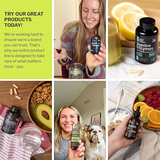 Liquid Collagen & Biotin Supplement 10000mcg Collagen 20000mcg Drops 2 floz
