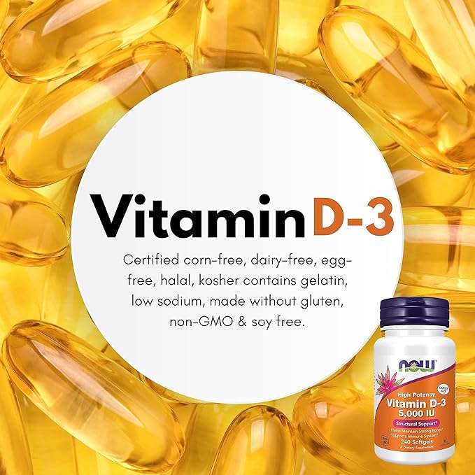 Worldwide Nutrition Now Supplements Vitamin D3 5000 IU 240 Count
