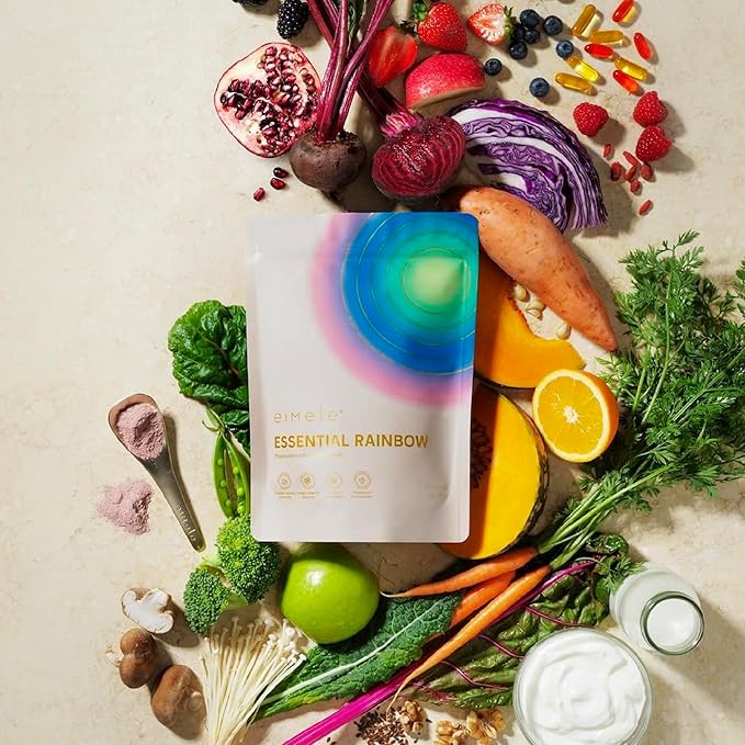 | Essential Rainbow | Superfood Powder for Gut Health, Energy & Immunity Support | 77 Nutrients | Digestive Enzymes, Prebiotics, Probiotics, Antioxidants & Fiber | Non GMO | 30 Serves (360g)
