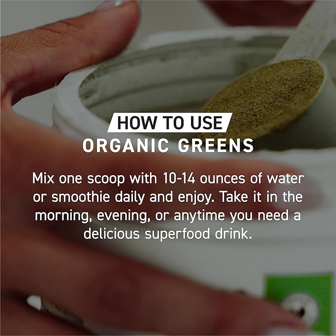 Kaged Organic Greens Superfood Powder, Outlive100 Lemon, Supergreens, Apple Cider Vinegar, Ashwagandha, 30 Servings