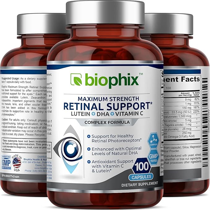 biophix Retinal Support Maximum Strength Complex 100 Capsules Omega-3 Astaxanthin