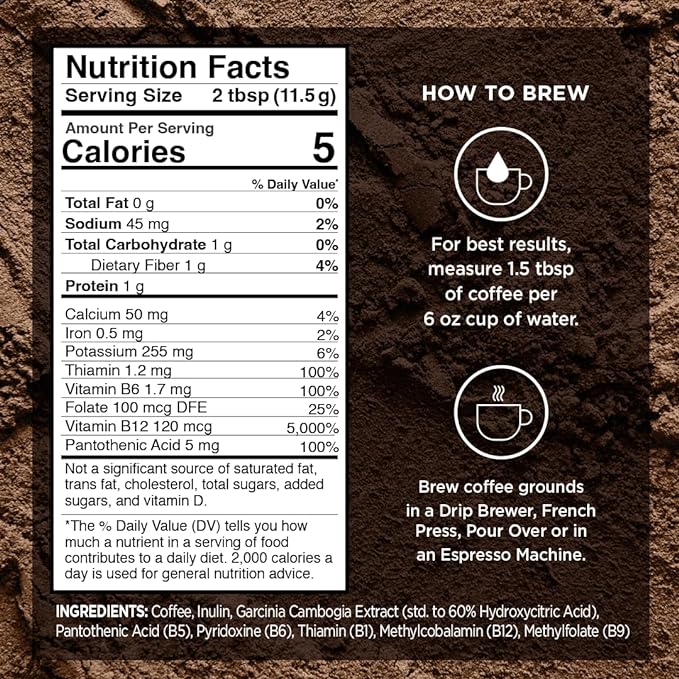 VitaCup Slim Organic Coffee Pods, Diet Support with Ginseng, Garcinia, B Vitamins, Bold Medium Dark Roast, Single Serve Pod, Compatible with Keurig K-Cup Brewers,64 Ct
