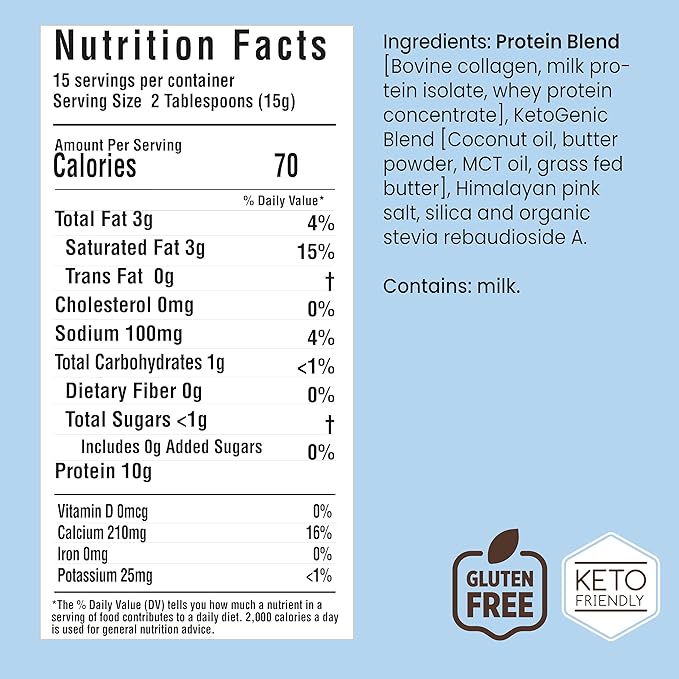 Protein Creamer, Original Blend, Keto Friendly, 10g of Protein with Vitamins and Minerals, 15 Servings, May Boost Metabolism and Increase Energy, Multi