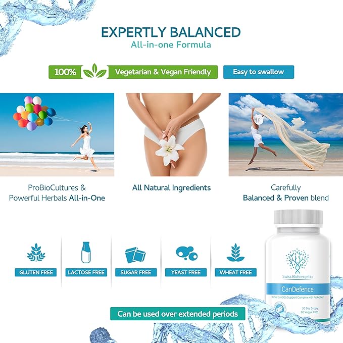 CanDefence - Candida Cleanse Ultimate Extra Strength All-in-ONE Formulation with Caprylic Acid, Probiotics and a synergistic Balance of 11 Different Botanicals - 90 Capsules