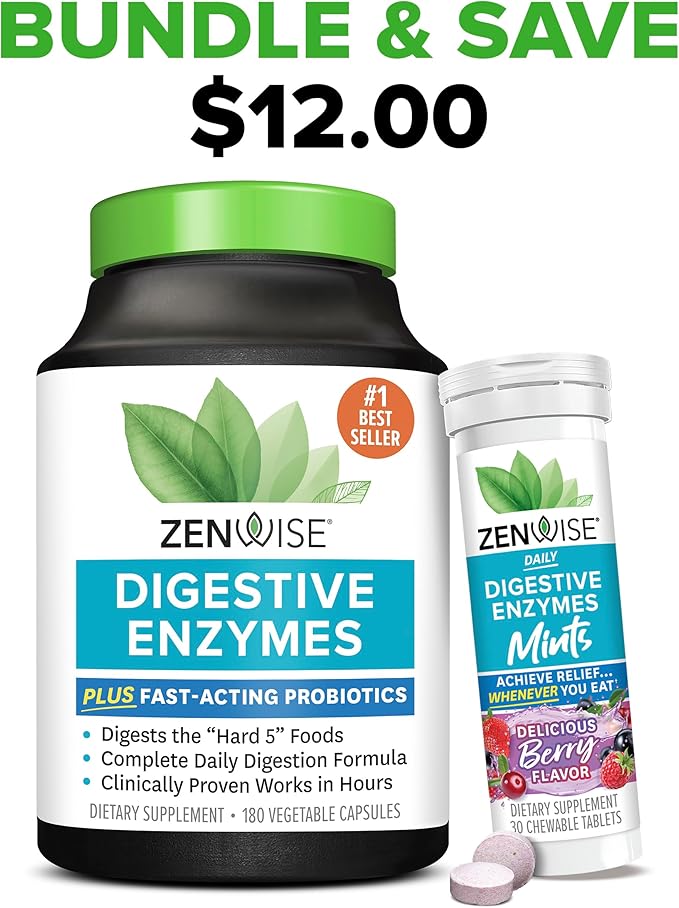 Zenwise Health Digestive Enzymes for Gut Health -180 CT