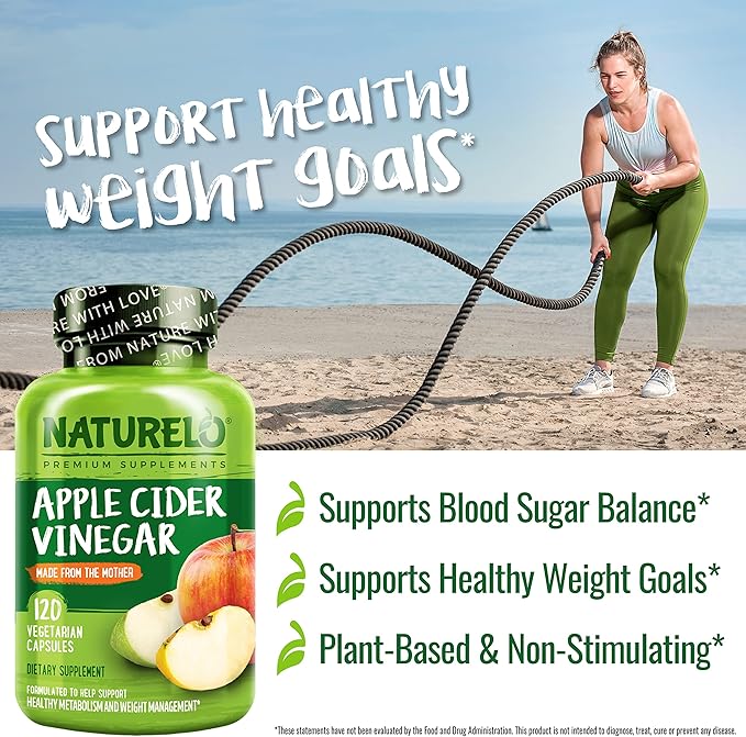 NATURELO Apple Cider Vinegar Capsules 120 Vegan