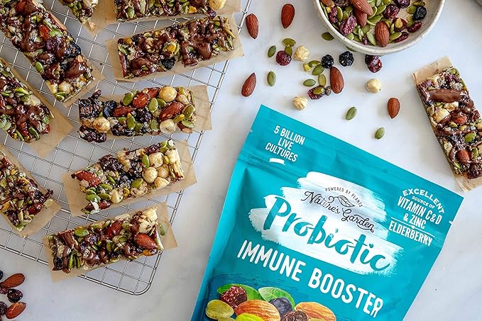 Nature's Garden Probiotic Immune Booster – Mixed Nuts, Heart Healthy Nuts, Omega-3 Rich, Vitamin D, Cranberries, Tart Cherries, Immune Boost, Workout Fuel, Family Snacks – 26 Oz Bulk Bag (Pack of 1)