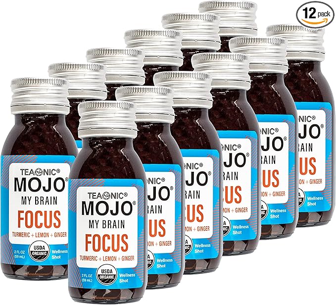 TEAONIC My Brain Mojo: Focus Wellness Shots 12 Bottles 2 Fl