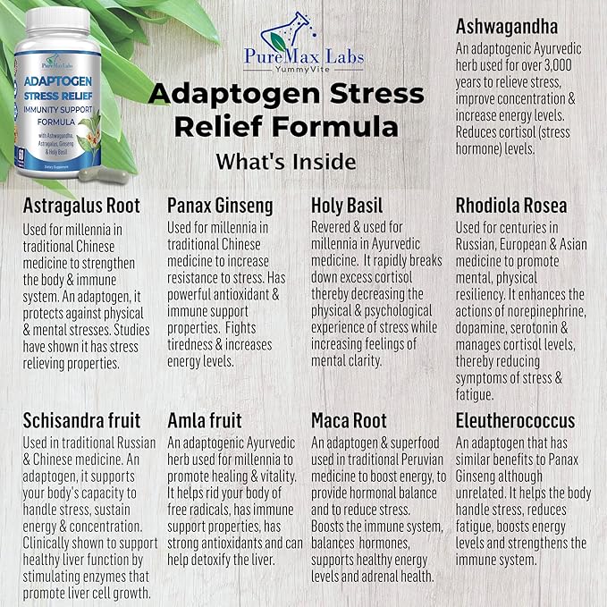 Adaptogen Stress Relief Immune Support Formula 60 Capsules