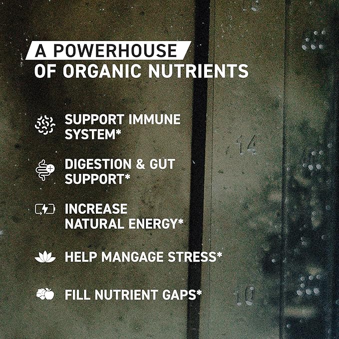 Kaged Organic Greens Superfood Powder, Outlive100 Berry, Supergreens, Apple Cider Vinegar, Ashwagandha, 30 Servings