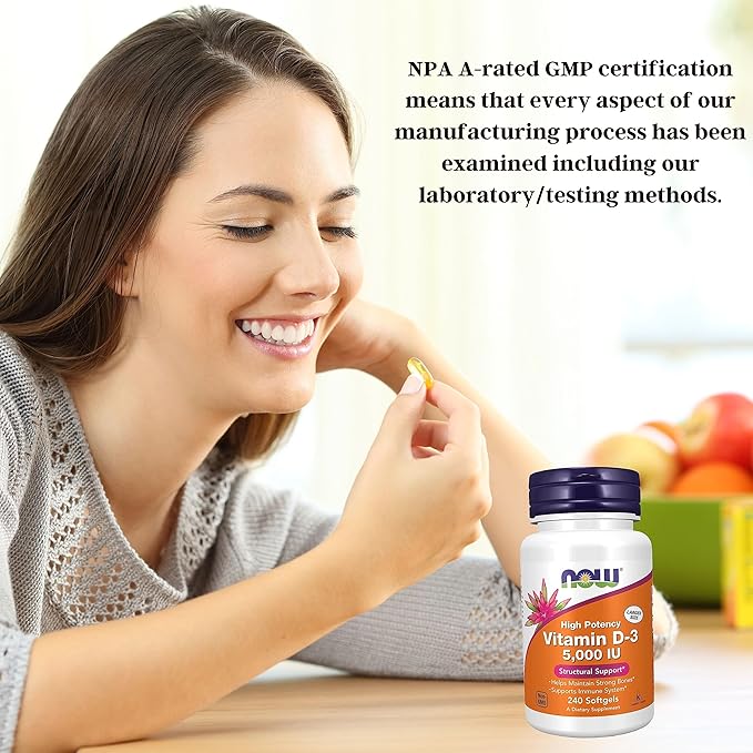 Worldwide Nutrition Now Supplements Vitamin D3 5000 IU 240 Count
