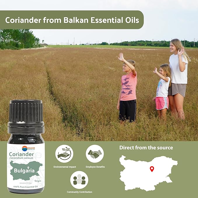 Coriander Essential Oil - Direct from Balkan Essential Oils - Pure Aromatherapy Diffuser Oils Scents | 100% Pure Therapeutic Grade (5ml)