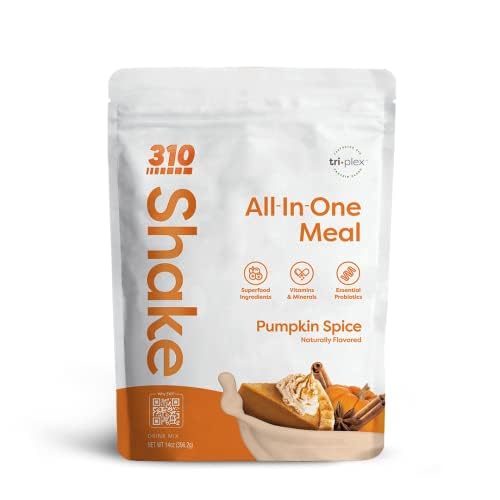 310 Nutrition - Vegan Organic Plant Powder and Meal Replacement Shake - Gluten, Dairy, and Soy Free - Keto and Paleo Friendly - 0 Grams of Sugar - Pumpkin Spice - 14 Servings