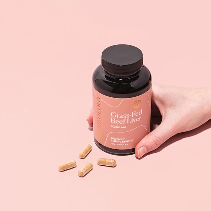 Grass-Fed Beef Liver Capsules (120 Pills, 750mg) from Pasture-Raised Cattle for Wellness & Fertility Support - Rich in B12, CoQ10, B Vitamins & Amino Acids