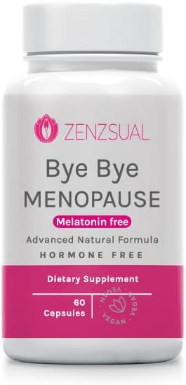 ZENZSUAL Bye Bye Menopause Without Melatonin 100% Vegan, (60 Capsules)