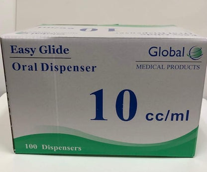 Easy Glide 10ml 10cc Oral Syringe, 100 Count