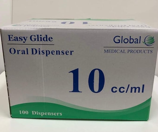 Easy Glide 10ml 10cc Oral Syringe, 100 Count