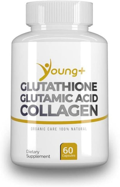 Young+ Glutathione, Glutamic Acid and Collagen. 1000mg, 60 60 Capsules