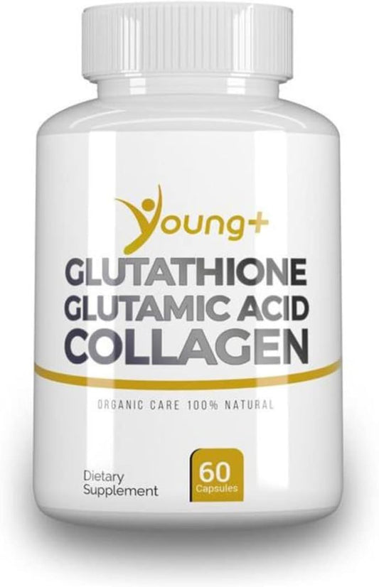 Young+ Glutathione, Glutamic Acid and Collagen. 1000mg, 60 60 Capsules