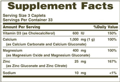 Nature's Bounty Calcium Magnesium Zinc, 100 6)