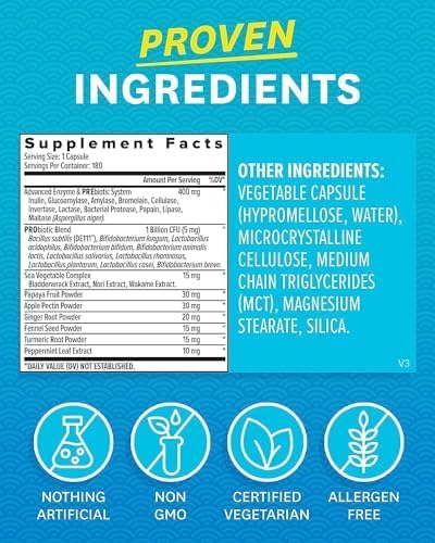 Zenwise Health Digestive Enzymes for Gut Health - Probiotic Multi Enzymes with Prebiotics and Probiotics for Women and Men for Digestive Health and Bloating Relief, Daily Enzymes for Digestion -180 CT
