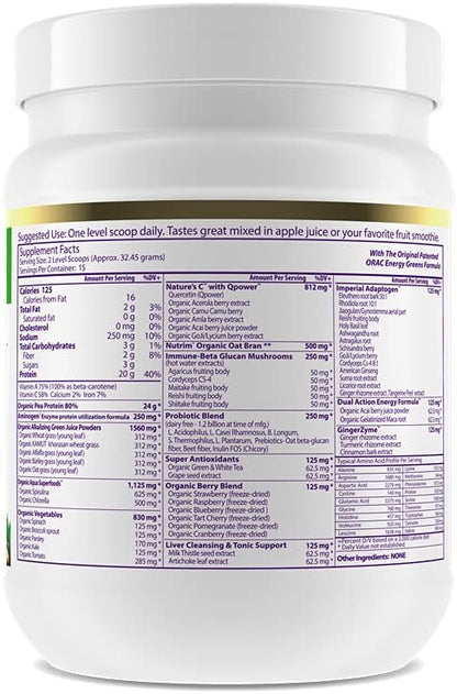 Paradise Herbs, ORAC Energy Proteins & 24 Servings 1 Scoop 20g Protein, 15