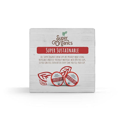 Super Organics Cardio Support Coffee Brew Cups With Superfoods & Probiotics Keurig K-Cup Compatible Cardiovascular Health Medium Roast, USDA Certified Organic, Vegan Coffee, 60ct