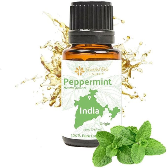 Peppermint Essential Oil (15ml) - Direct from Our Farm Partner in India - Essential Oils for Diffusers Aromatherapy Oil | Pure Therapeutic Grade