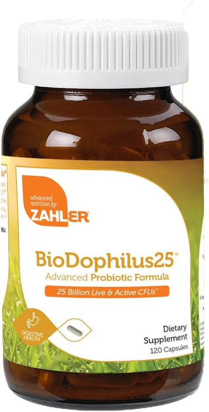 Zahler Advanced Nutrition Probiotic Nutritional Supplement 25 Billion 120 Capsules