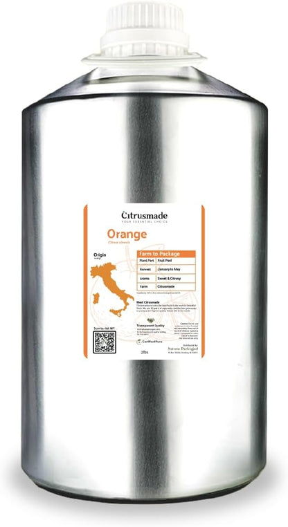 Orange Essential Oil - Direct from Citrusmade in Sicily- Pure Essential Oils for Diffusers and Aromatherapy - 100% Pure Therapeutic Grade (25LBS)