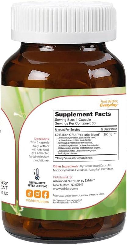 Zahler Biodophilus, 60 Billion Live Cultures 30 Capsules