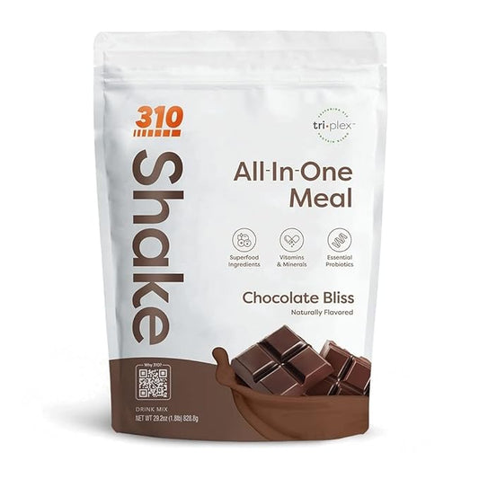 310 Nutrition All-In-One Meal Replacement Shake - Fiber-Rich Vegan Superfood Blend with Natural Sweeteners - Low Carb, Keto & Paleo Friendly, Gluten-Free, 26 Essential Vitamins & Minerals, Chocolate Bliss, 28 Servings