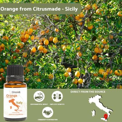 Orange Essential Oil - Direct from Citrusmade in Sicily- Pure Essential Oils for Diffusers and Aromatherapy - 100% Pure Therapeutic Grade (25LBS)