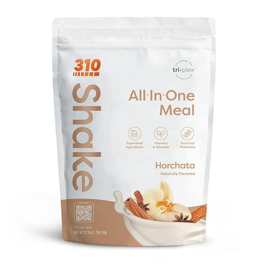 310 Nutrition All-In-One Meal Replacement Shake - Fiber-Rich Vegan Superfood Blend with Natural Sweeteners - Low Carb, Keto & Paleo Friendly, Gluten-Free, 26 Essential Vitamins & Minerals, Horchata, 28 Servings