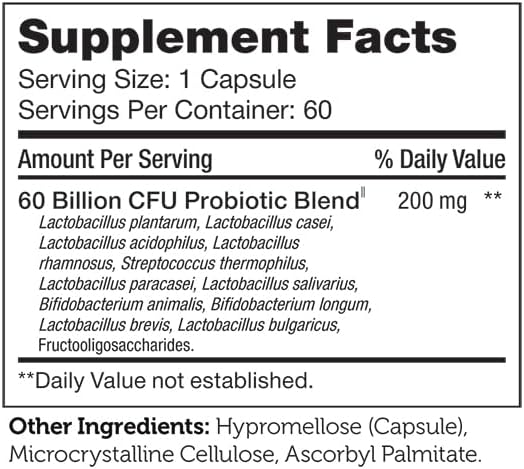 Zahler BioDophilus High Potency Probiotic Formula 60 Billion 60 Capsules