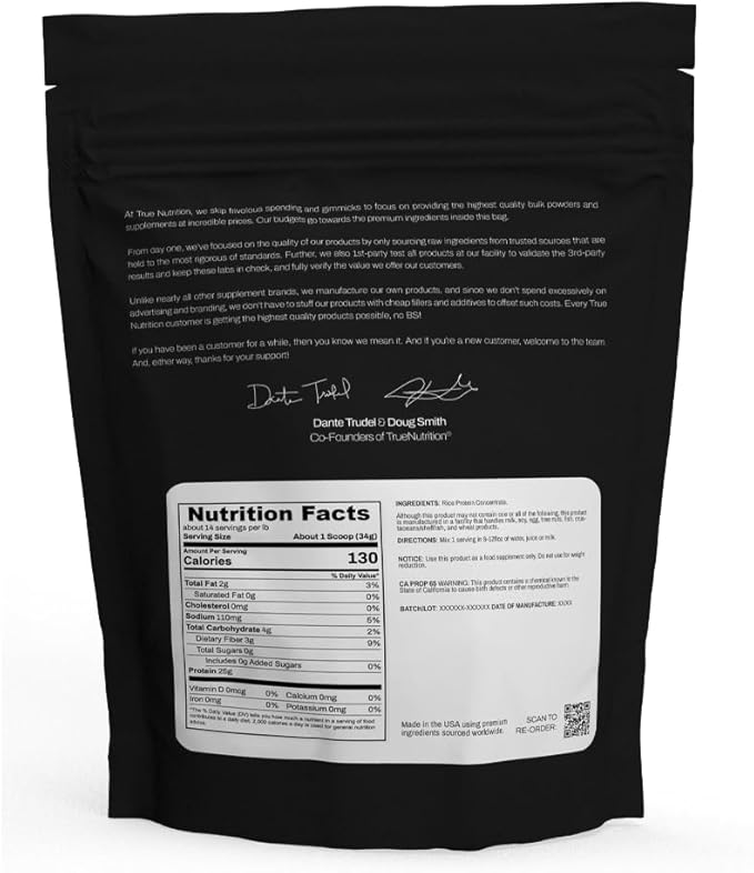 True Nutrition - Rice Protein Concentrate 5LB