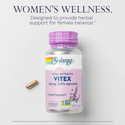SOLARAY Vitex Berry Extract 225 mg 60 Servings, 60 VegCaps