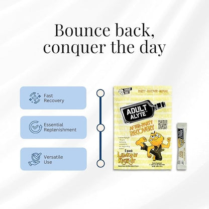 After Alcohol Aid Wellness Vitamins I Restore Better Mornings I Dihydromyricetin DHM & B Vitamins Complex I Antioxidants Supplement and Liver Support I 10 Powder Stick Drink Packets I Lemony Kick-It