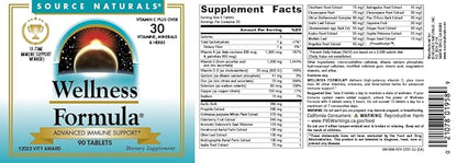 Source Naturals Wellness Formula Bio-Aligned Vitamins 90 Tablets