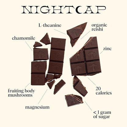 Alice Mushrooms Nightcap + Brainstorm Duo | Functional Mushroom Chocolates | Brainstorm Energy Bites for Focus, Clarity & Cognitive Function | Nightcap Supports Deep Sleep, Calm Mind, Stress Relief
