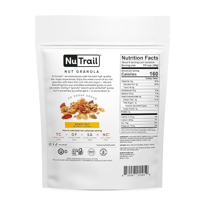NuTrail Nut Granola Cereal, Honey Nut, 8 oz. 1 Count